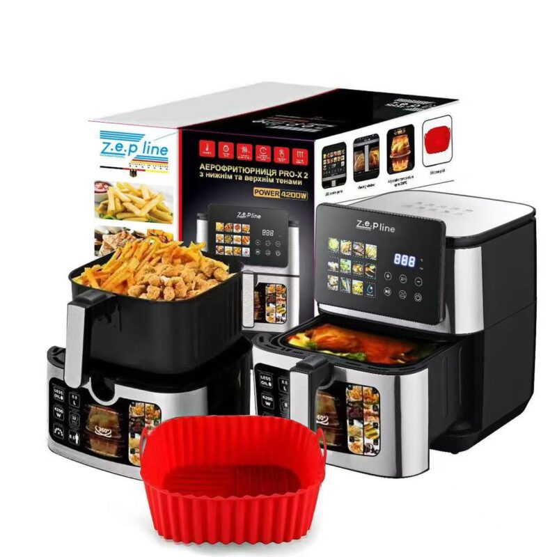 Мультифункціональна аерофритюрниця Zepline ZP-00342 на 13 л з максимальною потужністю 4200 Вт на 12 програм зі змінним ковшиком