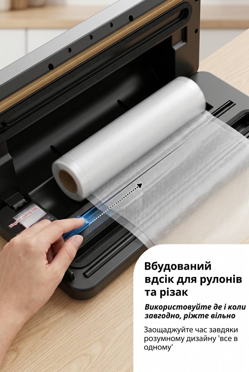 Вакуумний пакувальник 200Вт з сенсорним дисплеєм Zepline ZP-00374 - Зображення 7