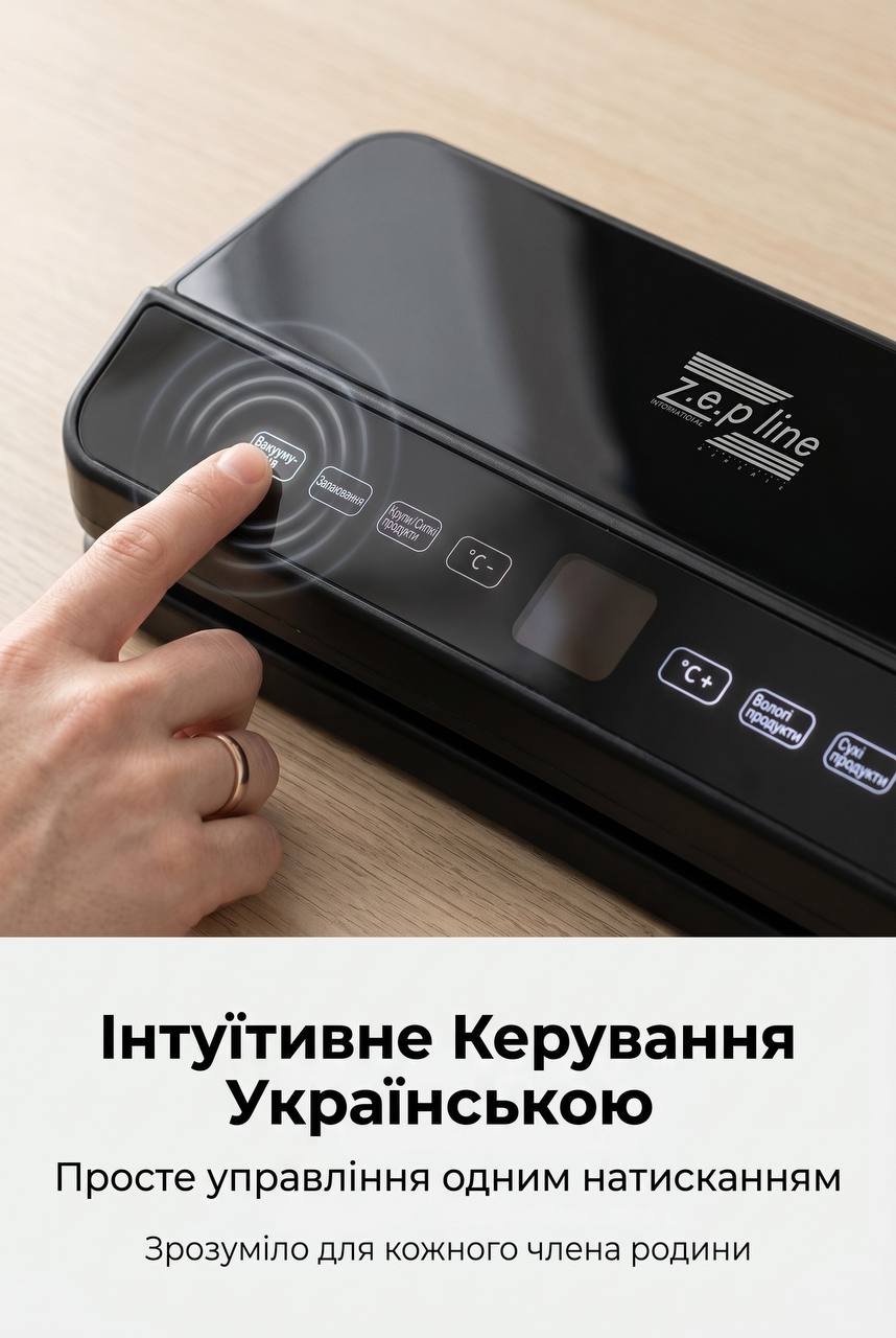 Вакуумний пакувальник 200Вт з сенсорним дисплеєм Zepline ZP-00373 - Зображення 5