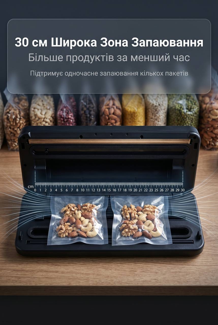 Вакуумний пакувальник 200Вт з сенсорним дисплеєм Zepline ZP-00373 - Зображення 6