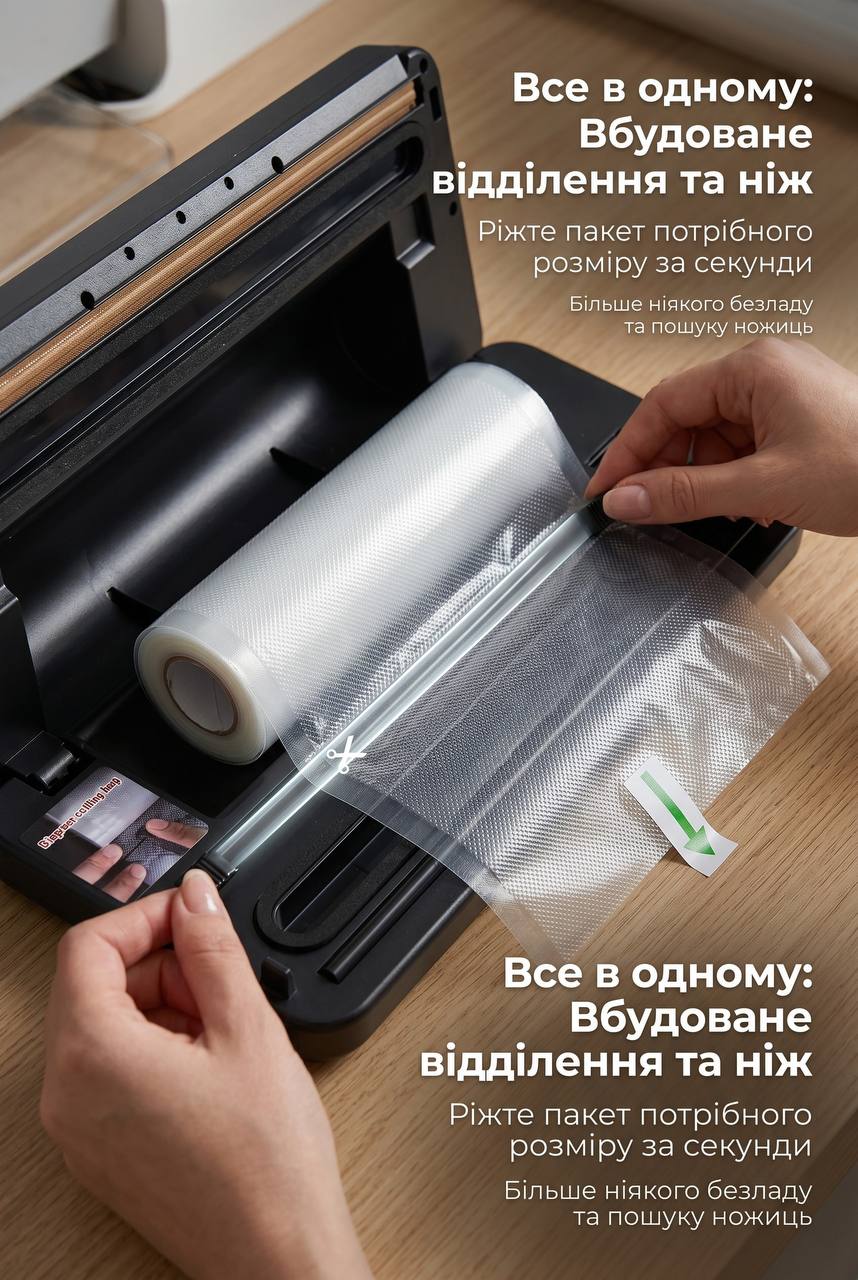 Вакуумний пакувальник 200Вт з сенсорним дисплеєм Zepline ZP-00373 - Зображення 7