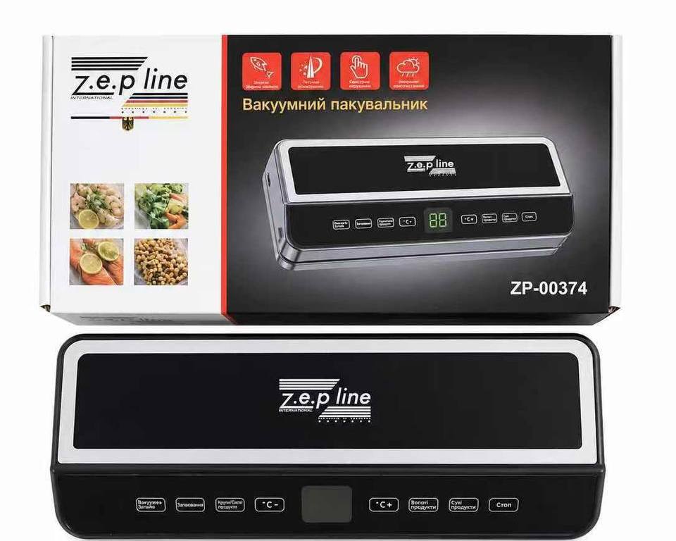 Вакуумний пакувальник 200Вт з сенсорним дисплеєм Zepline ZP-00374
